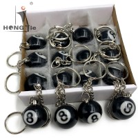 Hongjie Billiards Factory Direct Sales mini resin snooker ball key chains, billiard ball keychain